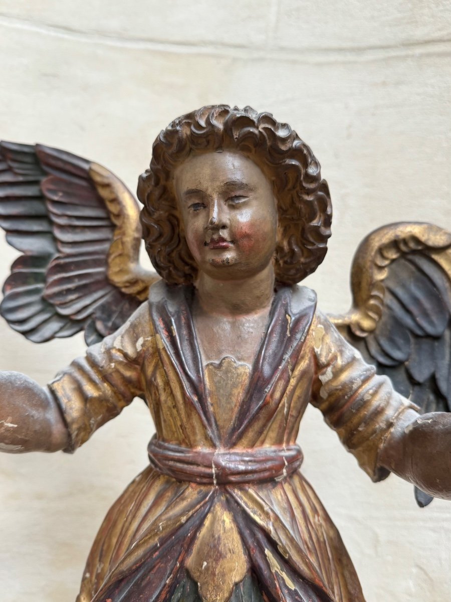 Pair Of Wooden Angels Circa 1600-photo-4