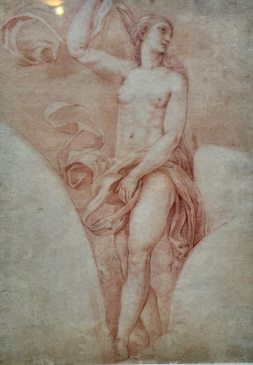 Venus, Large Red Chalk Drawing After Raphael, 18th Century -photo-1