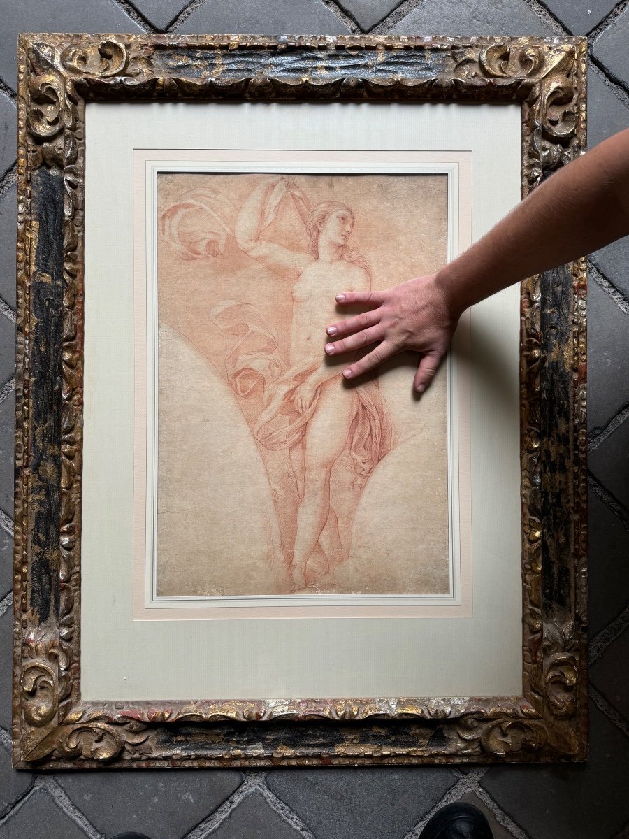 Venus, Large Red Chalk Drawing After Raphael, 18th Century -photo-2