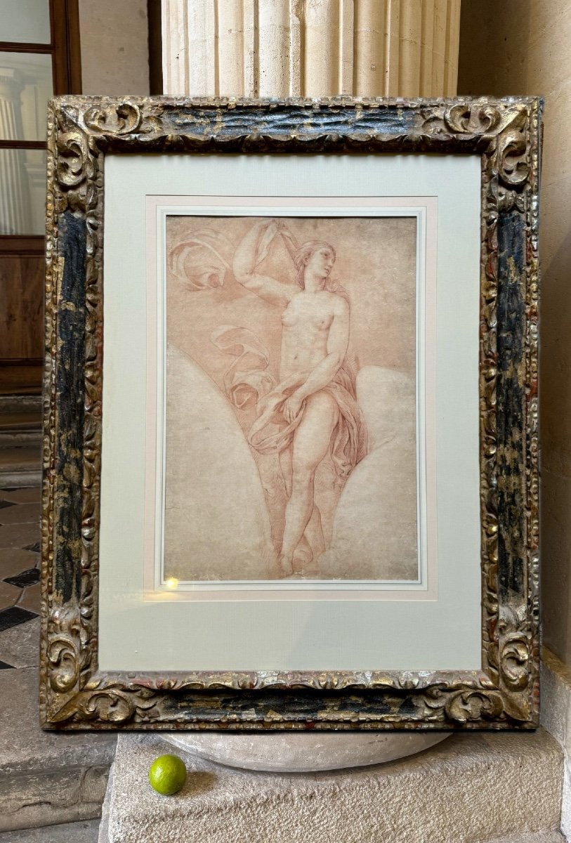 Vénus, Grand Dessin à La Sanguine d’Après Raphaël, 18ème Siècle 