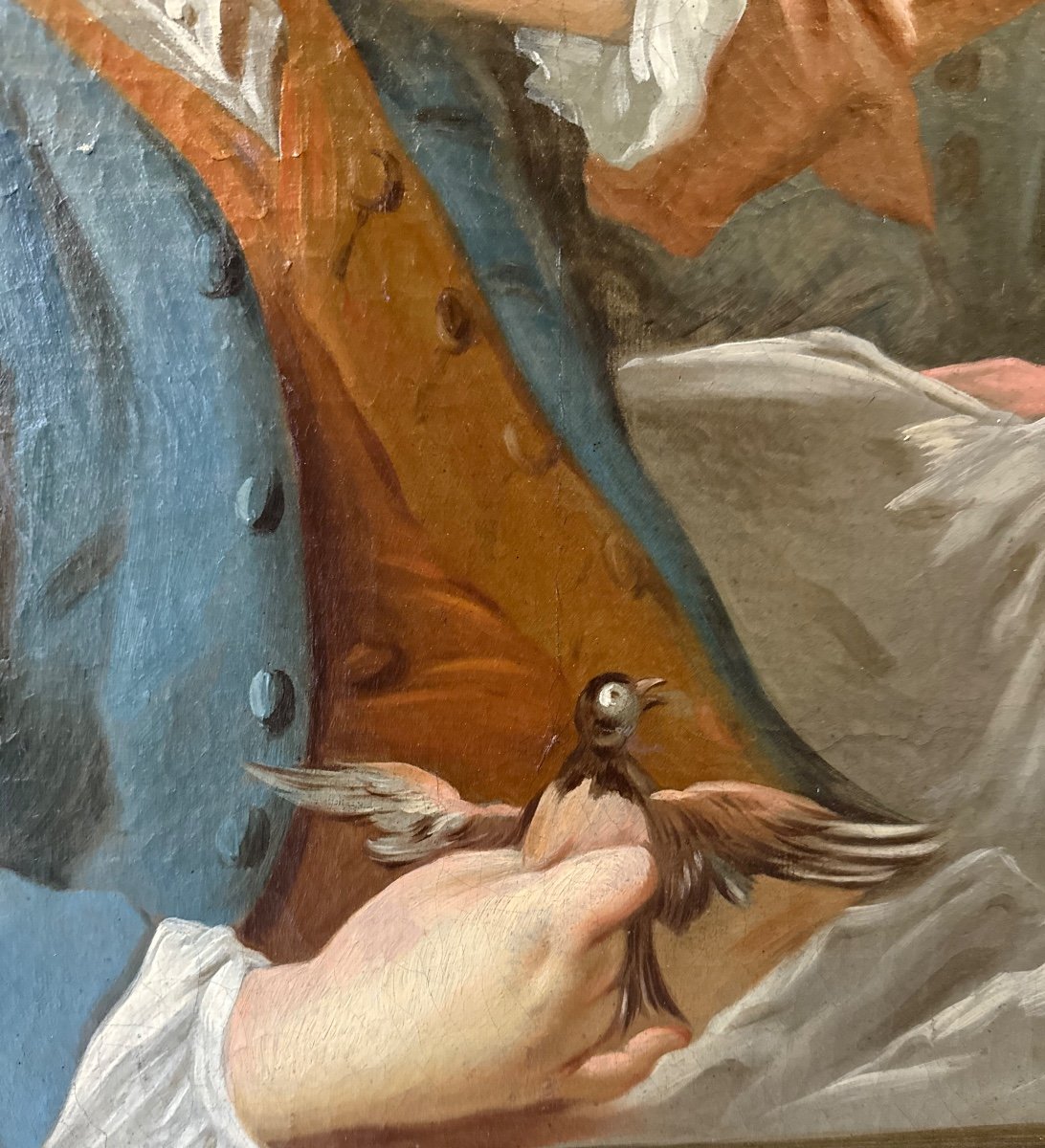 Le Marchand d’Oiseaux Et La Fileuse, François Boucher (autour De) 18ème Siècle -photo-1