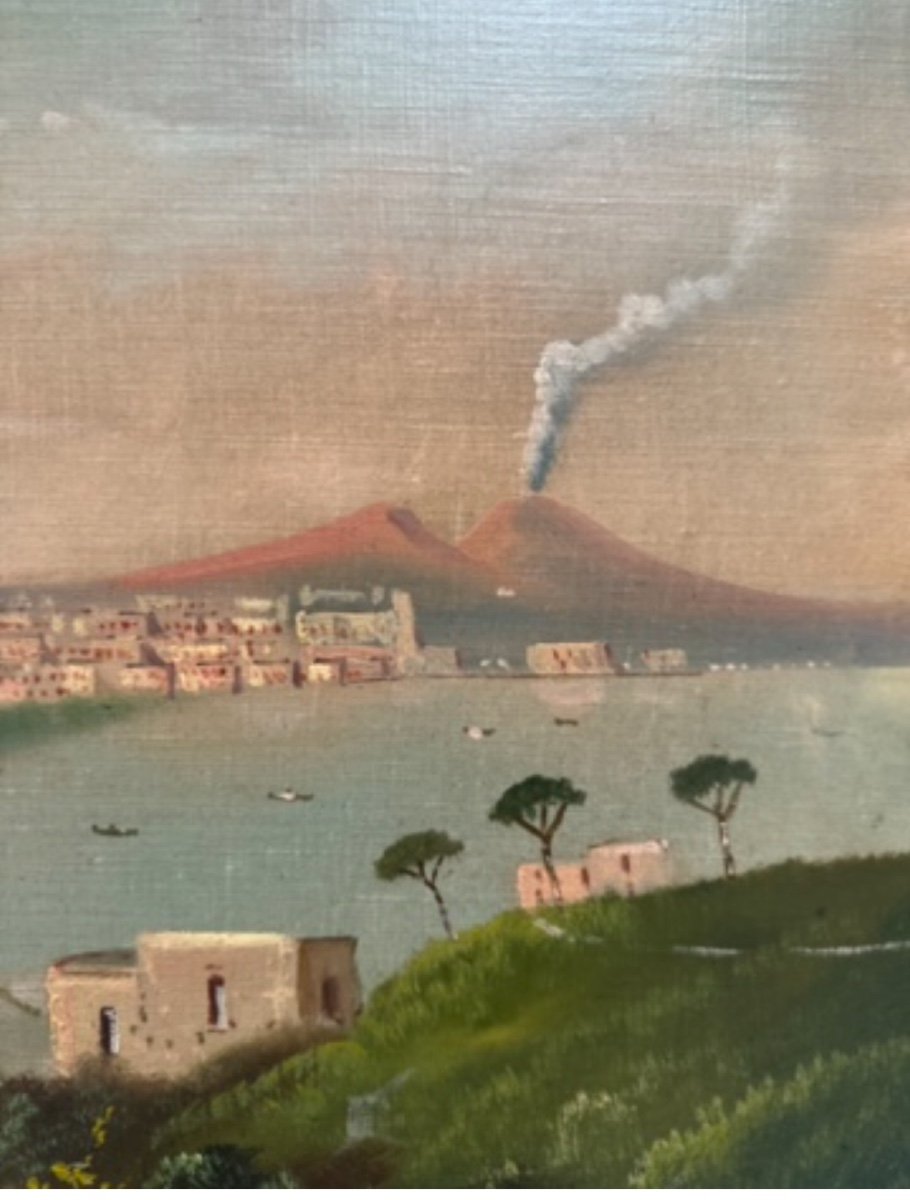 4 Views Of The Bay Of Naples And Vesuvius, Late 19th Century-photo-1