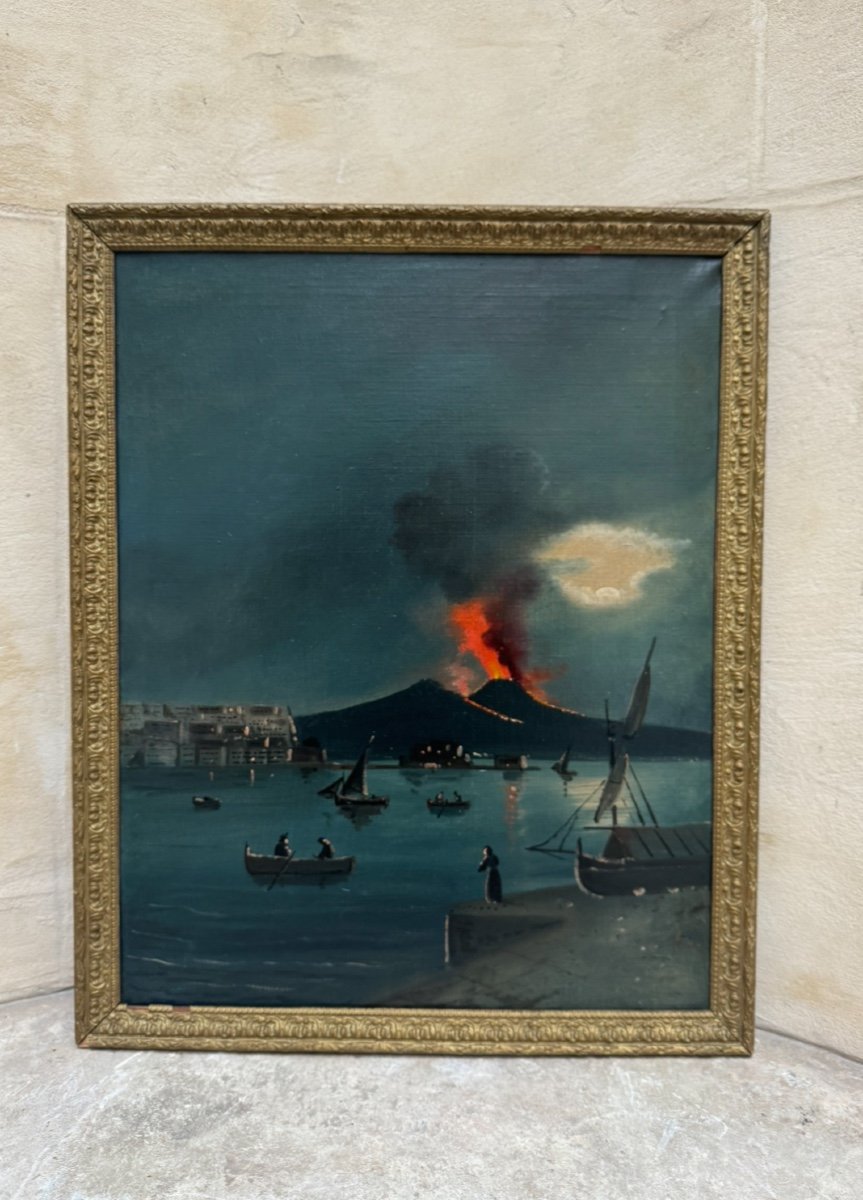 4 Views Of The Bay Of Naples And Vesuvius, Late 19th Century-photo-5