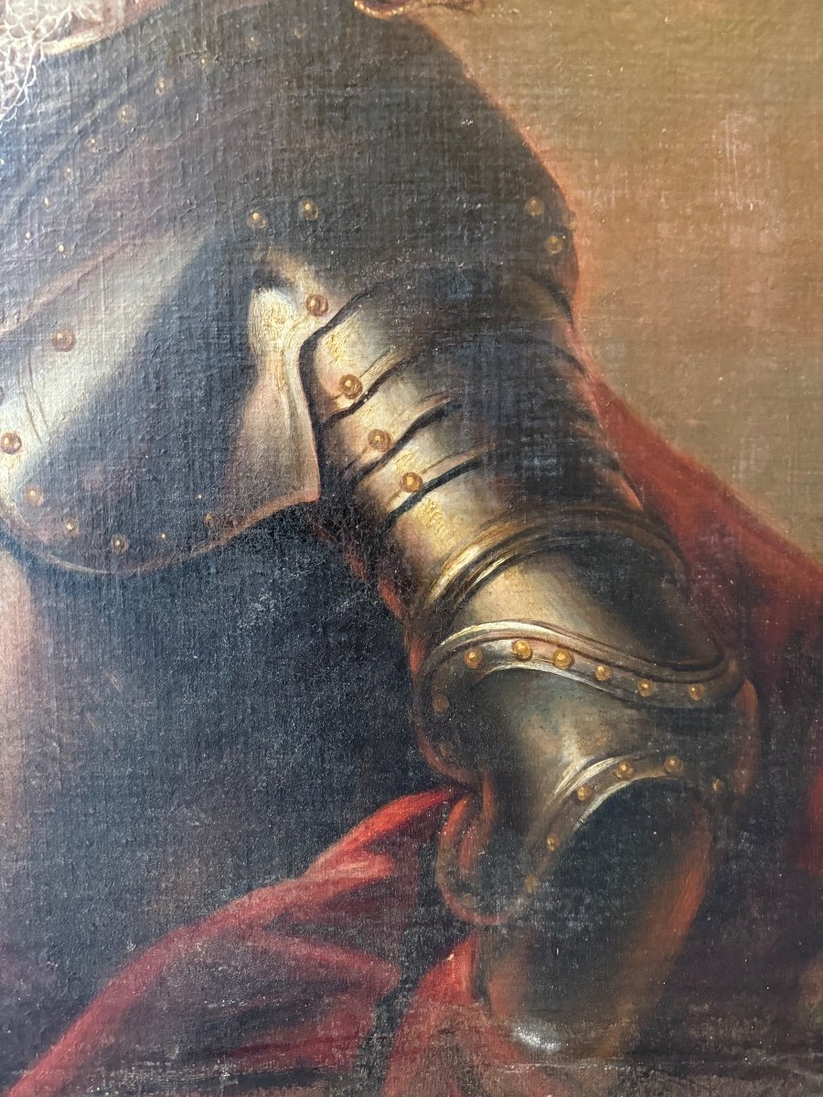 Large Portrait Of A Man In Armor Late 17th Century -photo-3