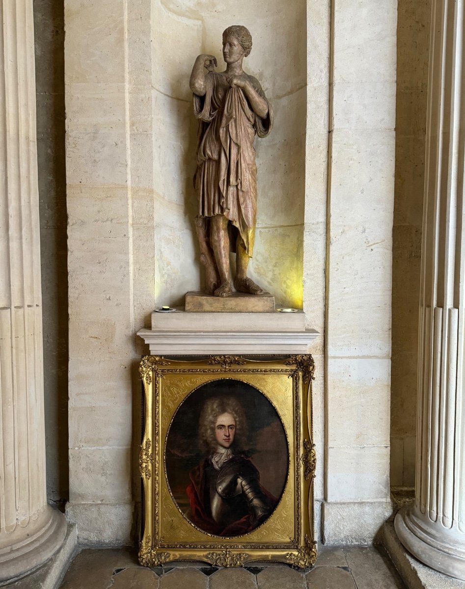 Large Portrait Of A Man In Armor Late 17th Century -photo-4