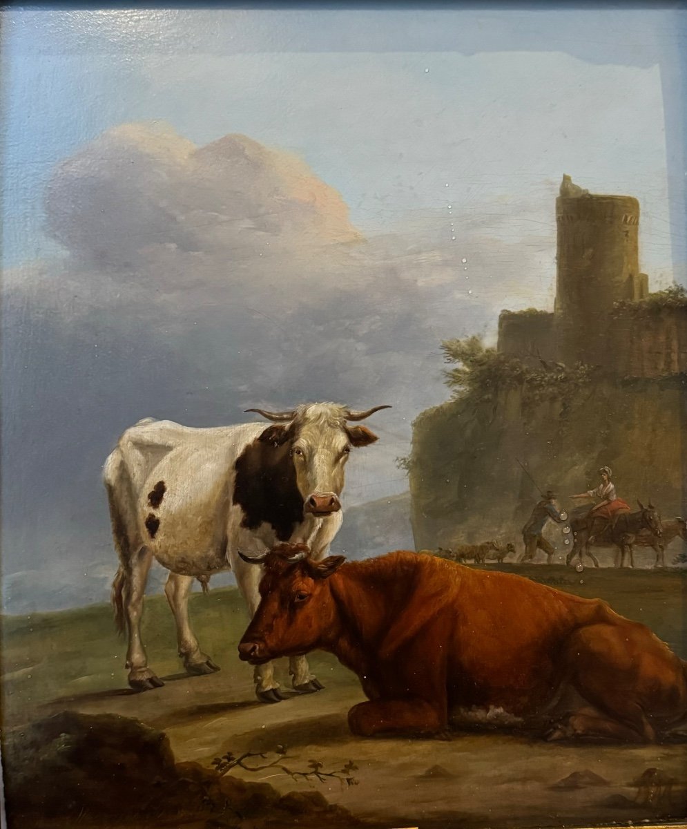 Vaches Dans Un Paysage, Jean-louis De Marne vers 1800-photo-2