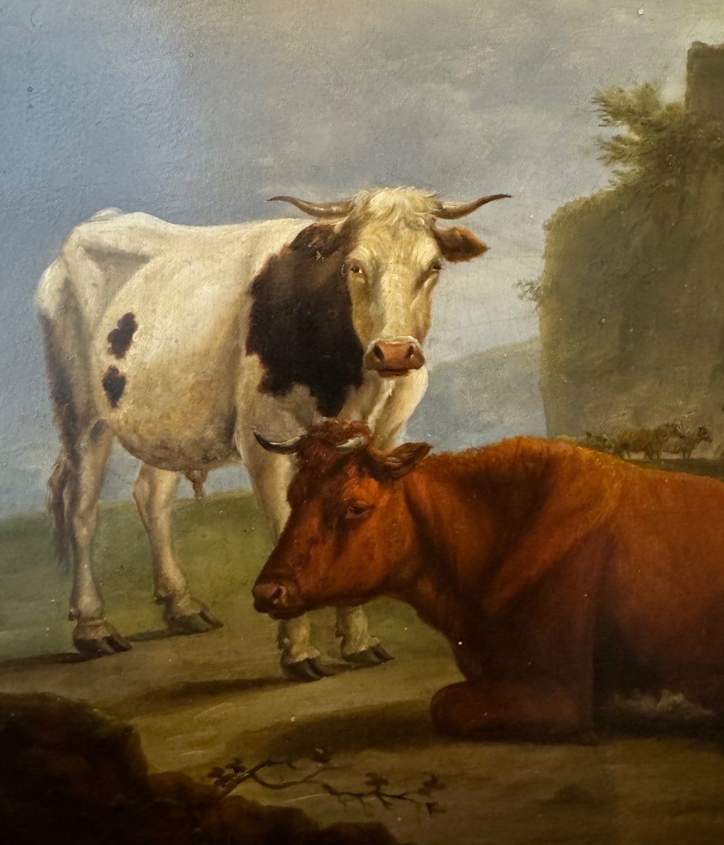 Vaches Dans Un Paysage, Jean-louis De Marne vers 1800-photo-3