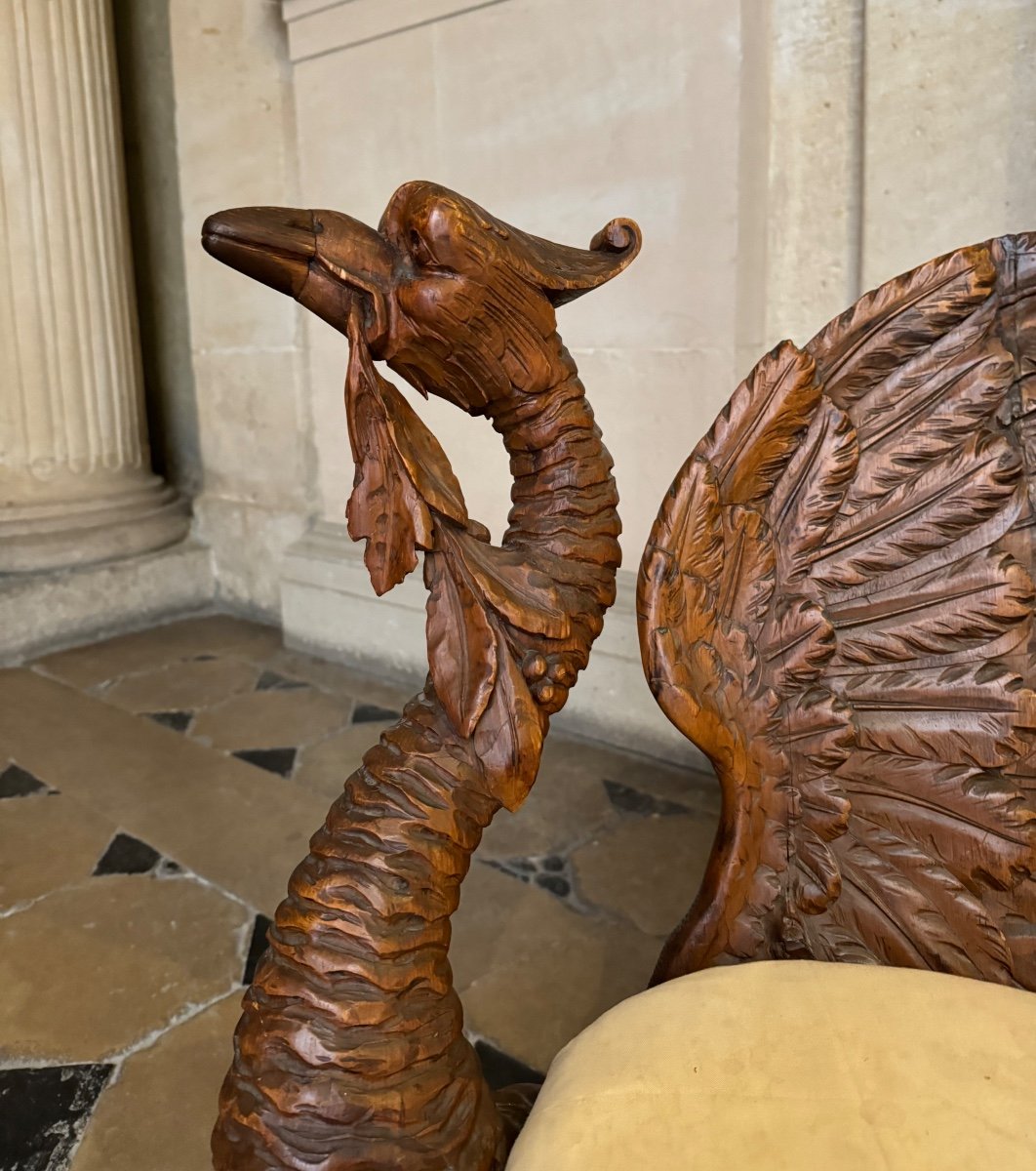 Siège Pour Enfant En Forme De Phénix Ou De Cygne, Venise 19ème Siècle -photo-3