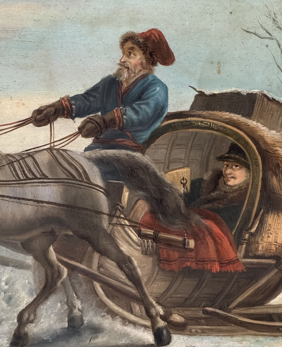 A Russian Sleigh, Aleksander Orlowski Circa 1830-photo-1