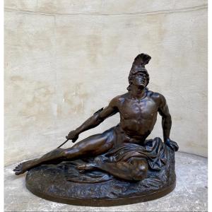 Wounded Achilles, Bronze By Ernst Herter Late 19th Century 