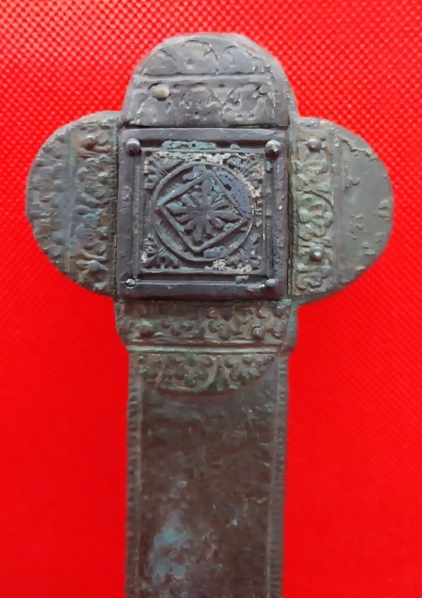 Bronze Cross Mosan 12th Century-photo-3