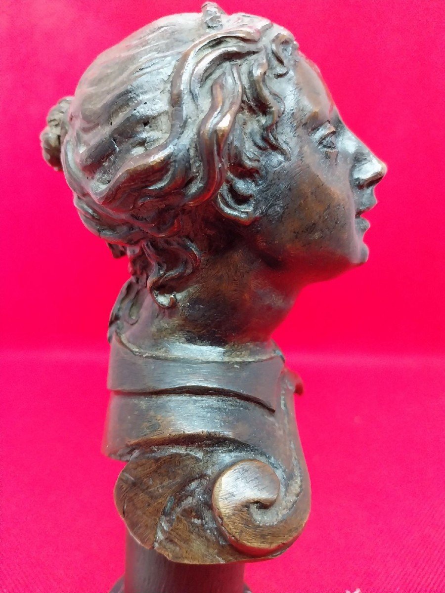 Bronze Ancien Tête De Femme Italie 16ème-photo-4