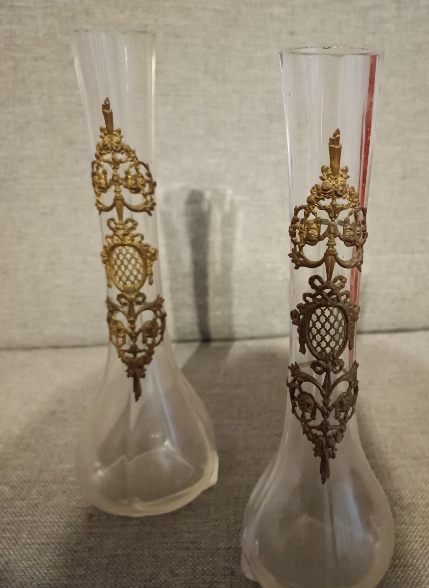 Paire De Vase En Verre