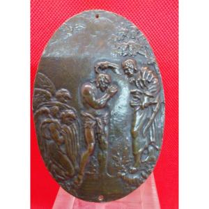 Plaquette Bronze "le Baptême Du Christ"