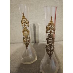 Pair Of Glass Vases