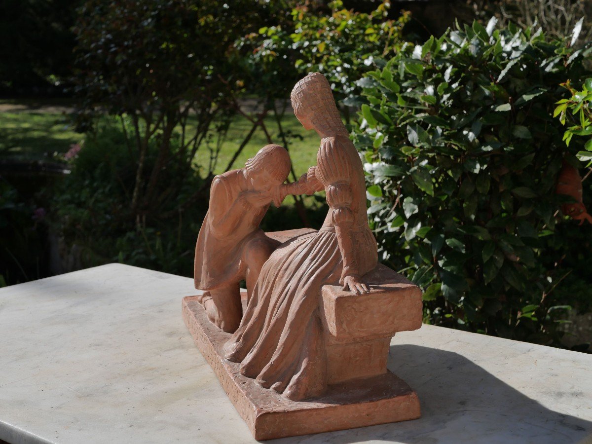 Art Deco - Dh Chiparus Editions Reveyrolis Romeo And Juliet, Terracotta Sculpture-photo-3