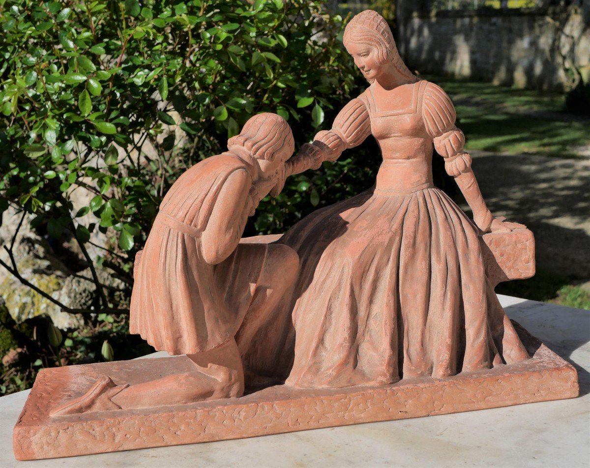 Art Deco - Dh Chiparus Editions Reveyrolis Romeo And Juliet, Terracotta Sculpture