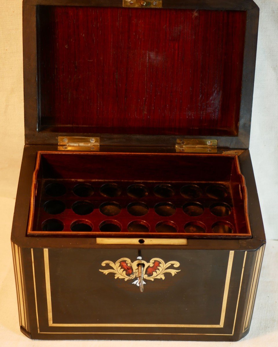 Cigar Humidor Box - Napoleon III Marquetry - Second Empire - 19th Century-photo-4