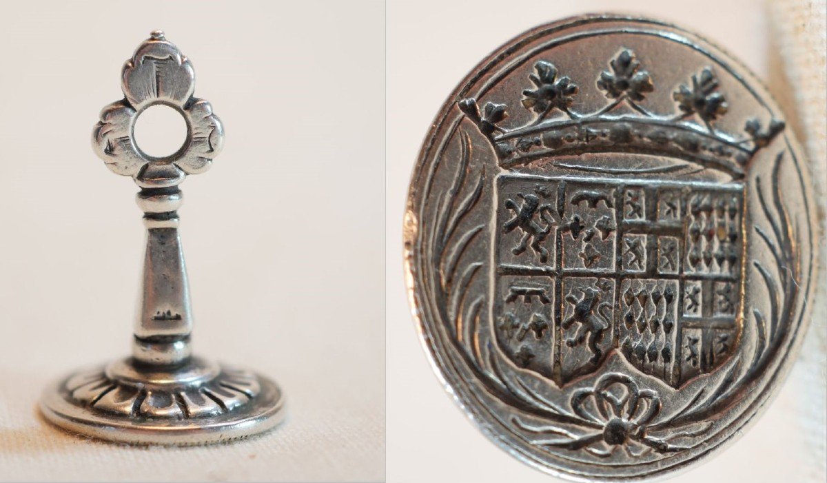 Monaco Grimaldi - Unique Seal Of Alliance 1648 Henry De Matignon And Marie Françoise Le Tellier