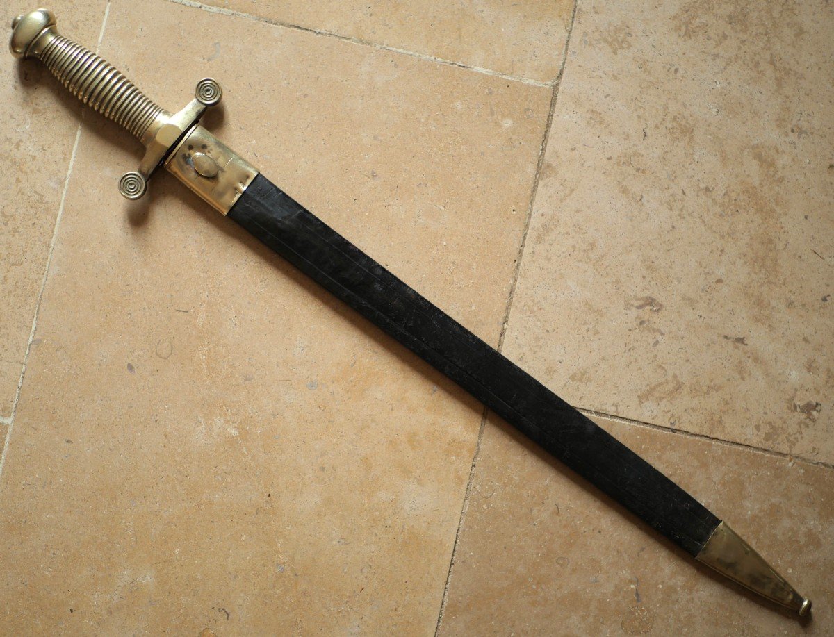 Lightened Sword Model 1855 With Complete Bronze Mount With Scabbard - Second Empire XIX-photo-2