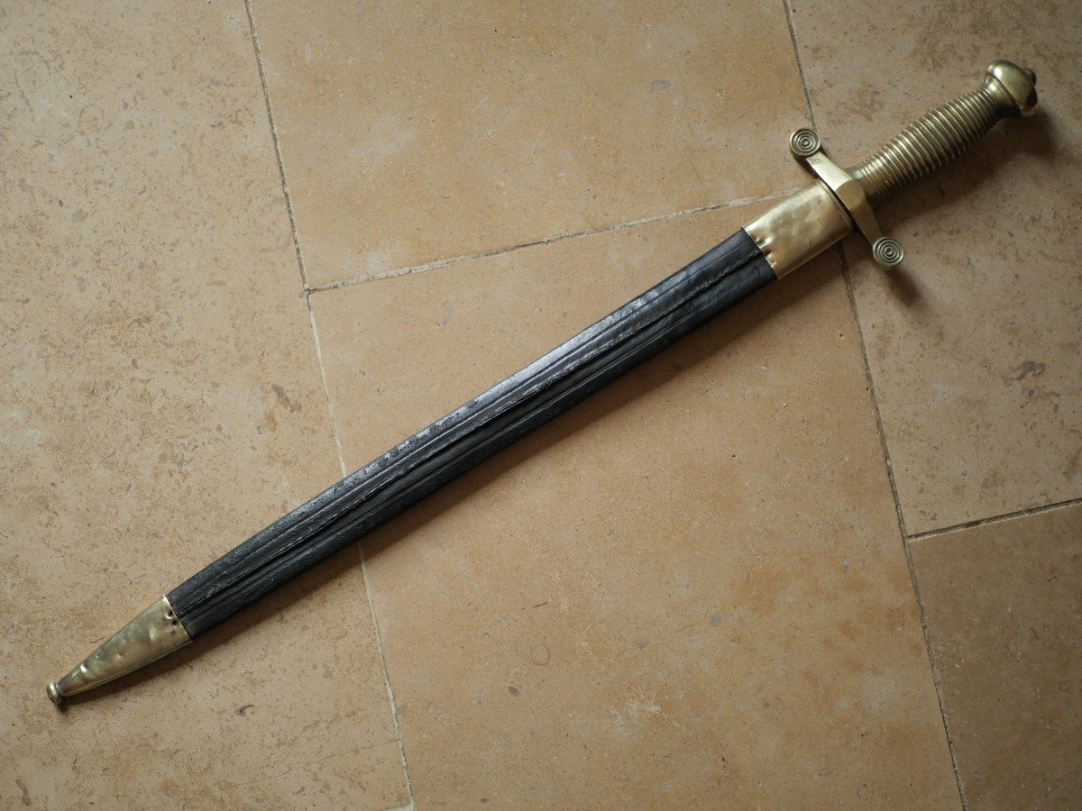 Lightened Sword Model 1855 With Complete Bronze Mount With Scabbard - Second Empire XIX-photo-3