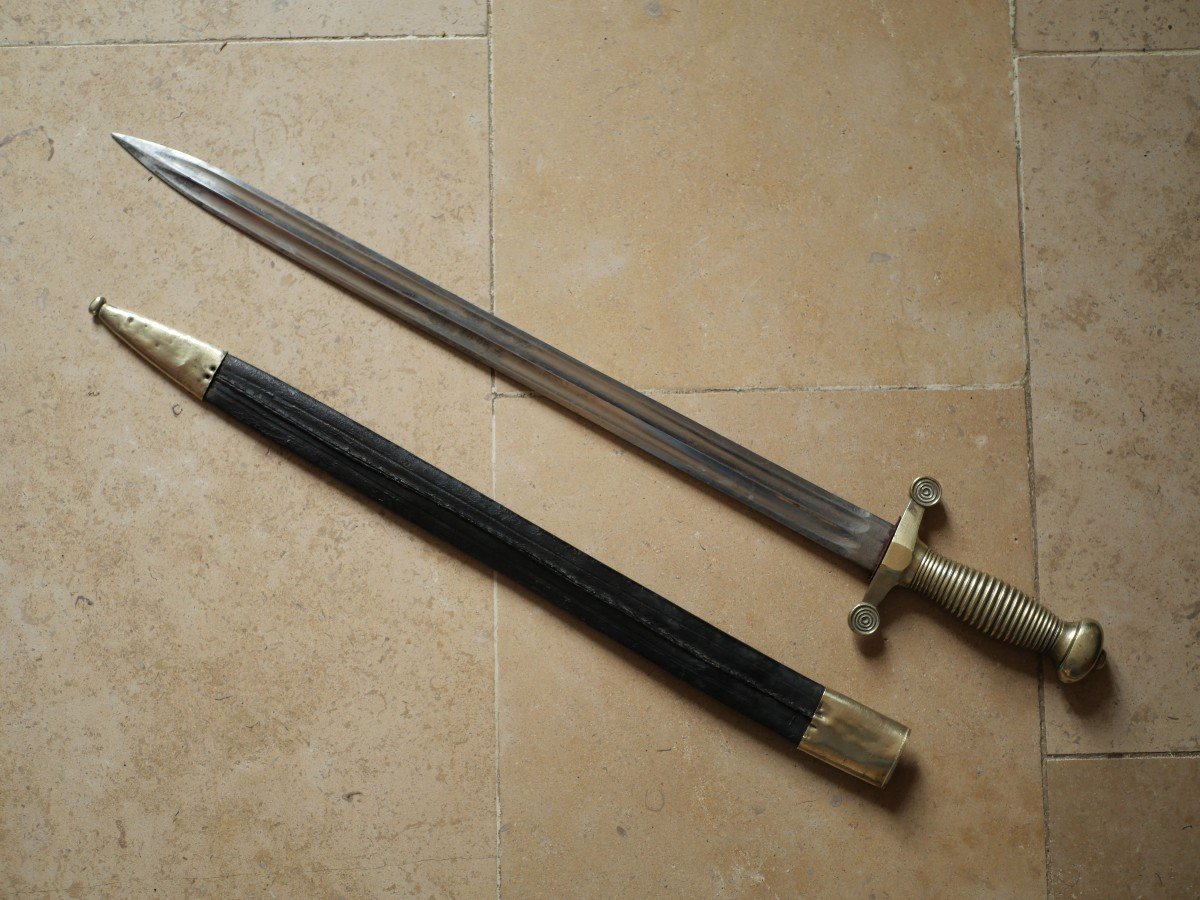 Lightened Sword Model 1855 With Complete Bronze Mount With Scabbard - Second Empire XIX-photo-4