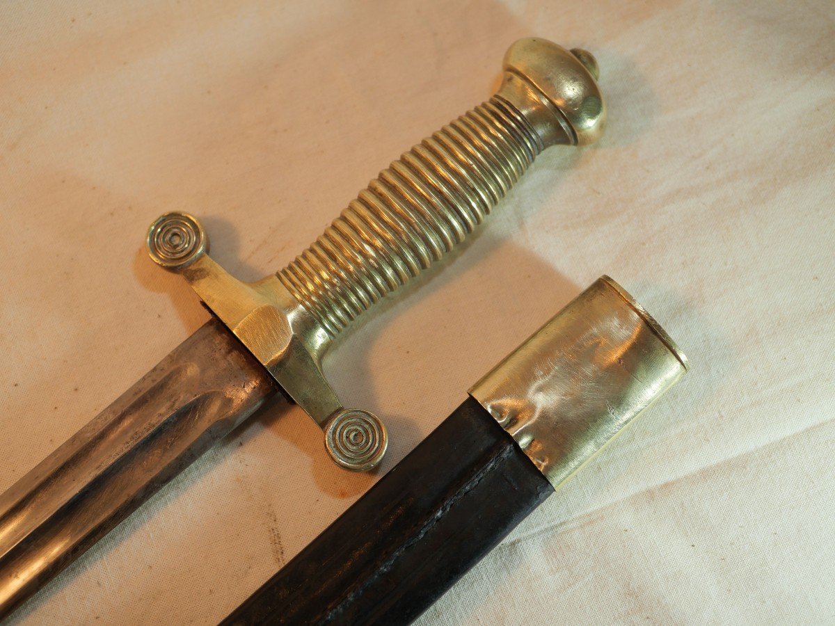 Lightened Sword Model 1855 With Complete Bronze Mount With Scabbard - Second Empire XIX-photo-1