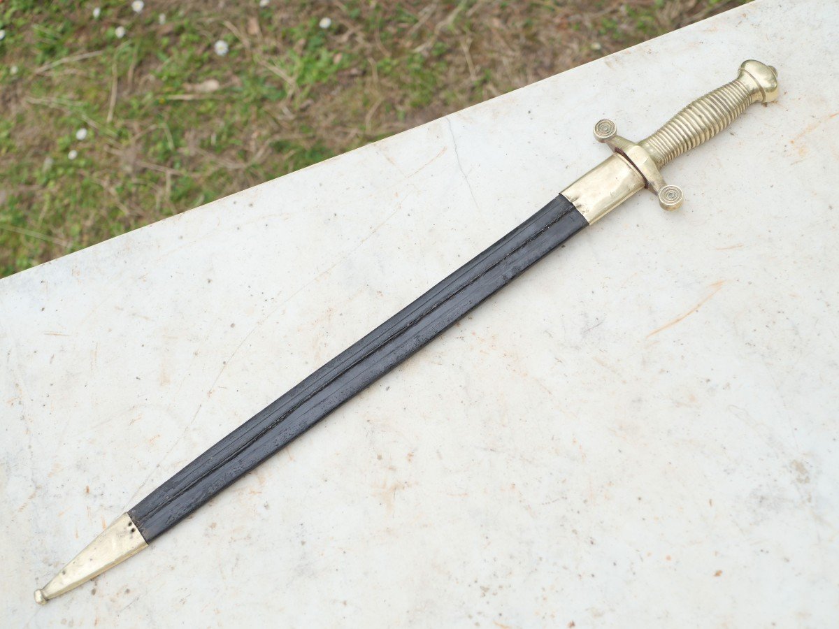 Lightened Sword Model 1855 With Complete Bronze Mount With Scabbard - Second Empire XIX-photo-5