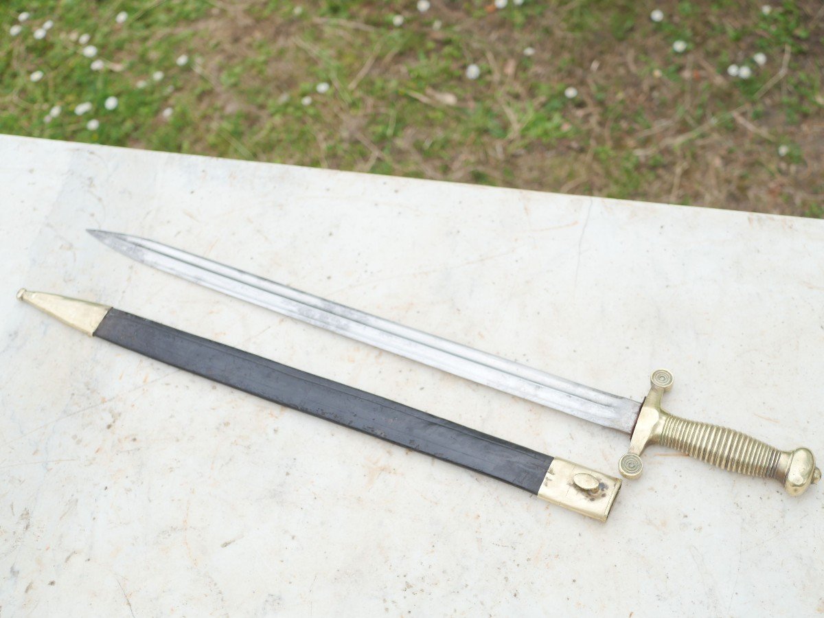 Lightened Sword Model 1855 With Complete Bronze Mount With Scabbard - Second Empire XIX-photo-6