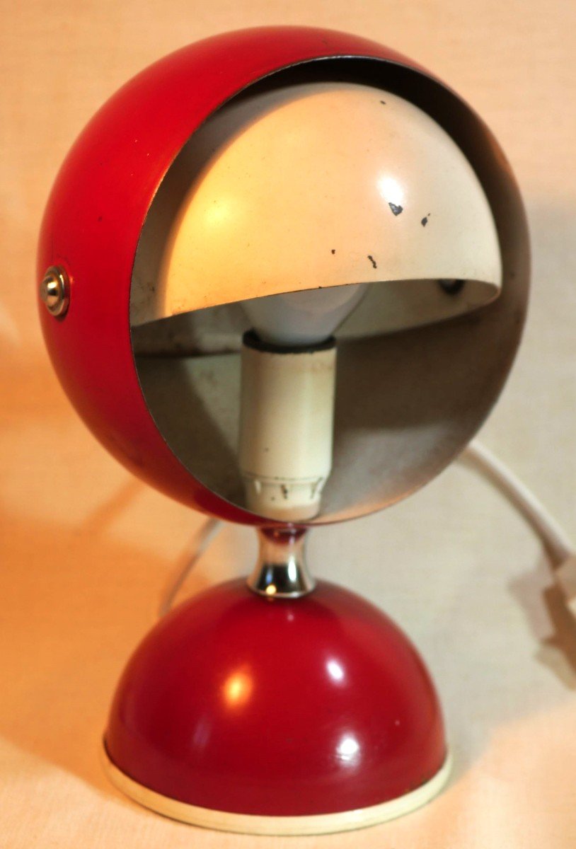 Eclisse Vico Magistretti Desk Bedside Lamp - Vintage Red 1970s-photo-2