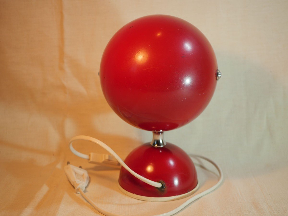 Eclisse Vico Magistretti Desk Bedside Lamp - Vintage Red 1970s-photo-4