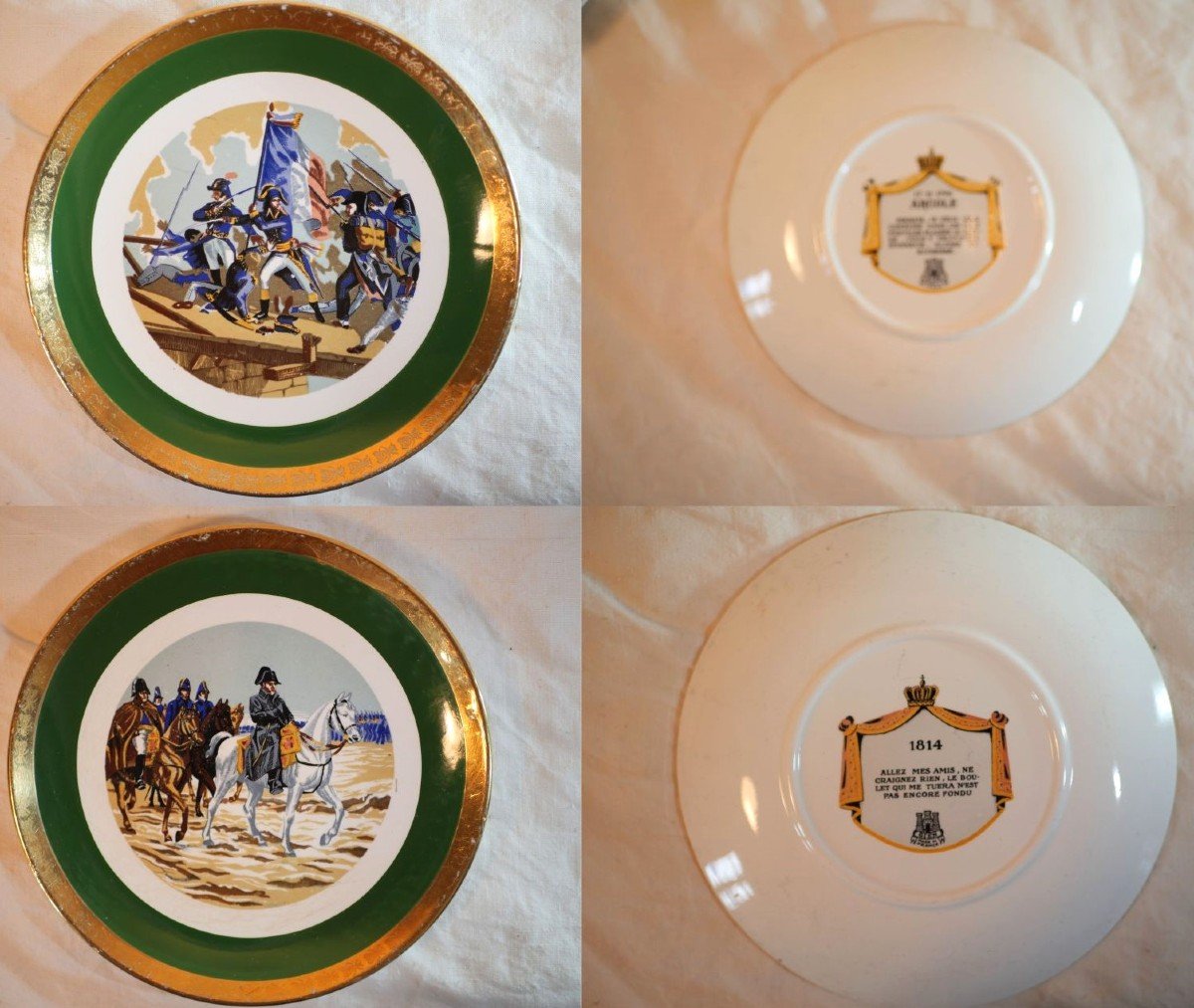 Complete Dessert Service 12 Plates And A Dish In Gien Theme Napoleon 1st Empire Sbx24nap001-photo-5