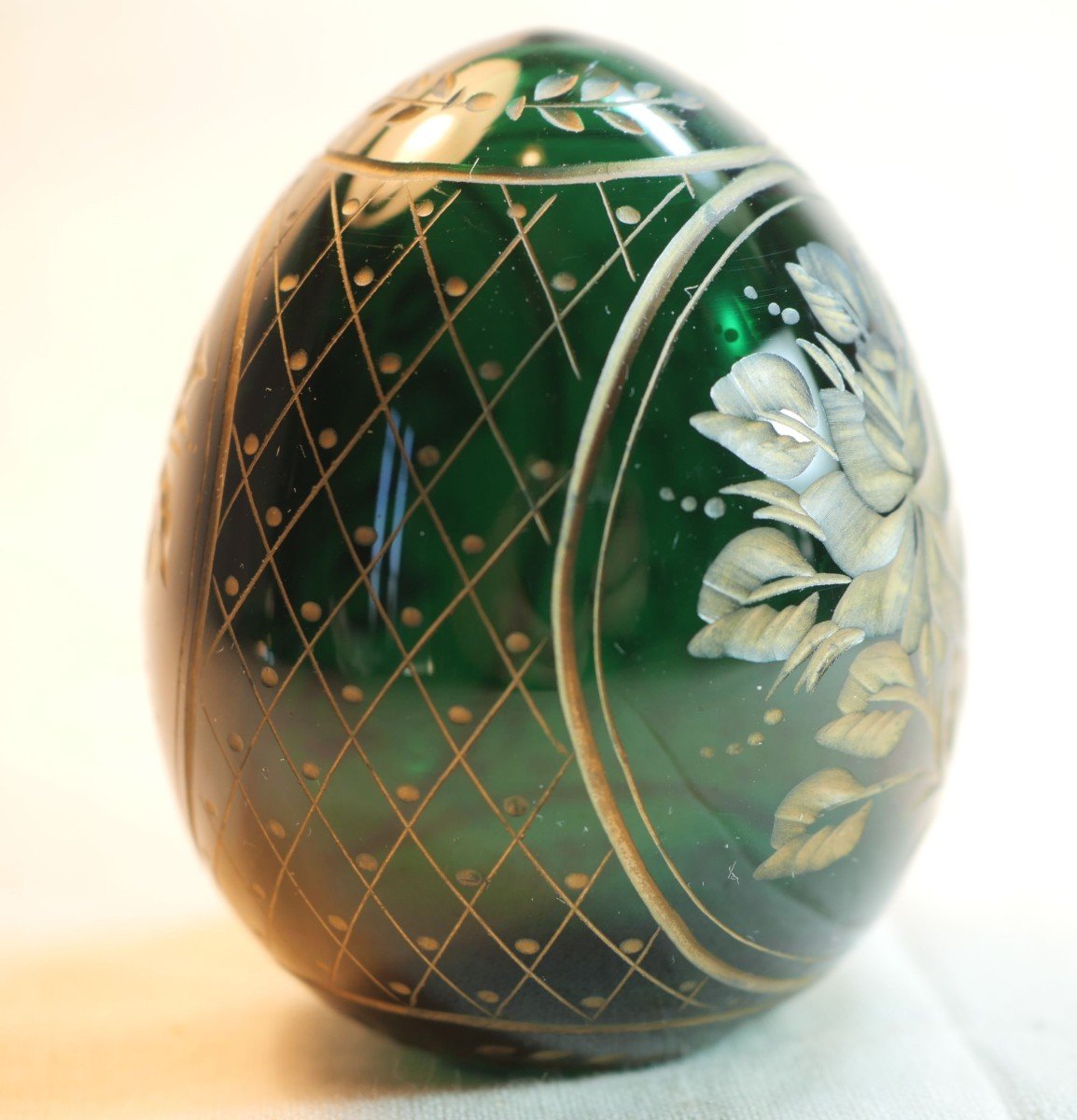 Faberge Style Egg Dark Green Model Engraved Russian Production Bx24fab001-photo-1