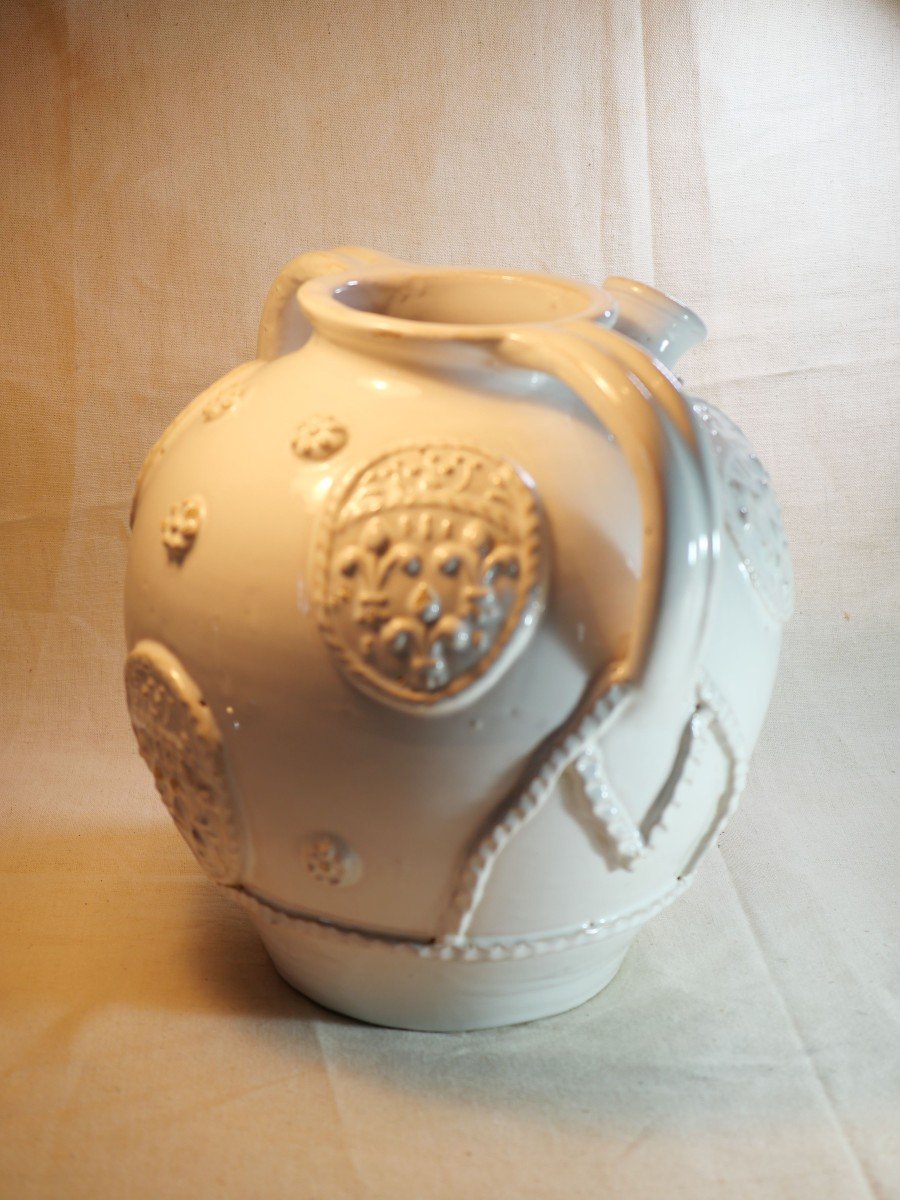 Malicorne - Workshops Of Emile Tessier Baby Bottle Or Cargoulette With The Arms Of France - 20th Century-photo-2