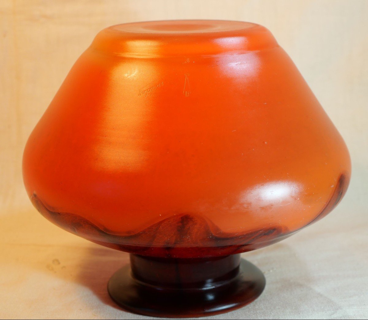 Charles Schneider (1881-1953) - Vase En Pâte De Verre Teinté Signé Schneider - Ref Sdc24sch001-photo-1