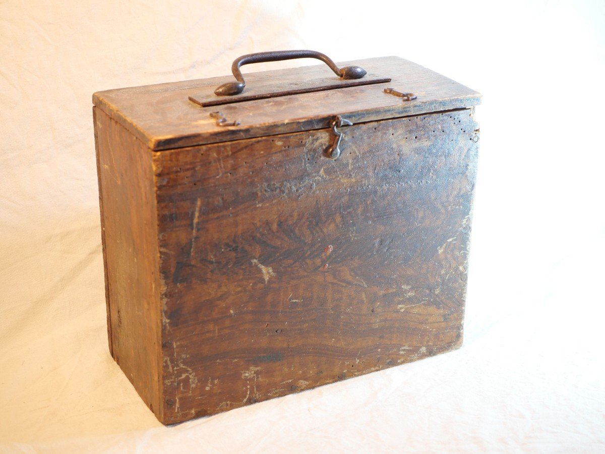 Coffret En Bois Aux Saintes Huiles Contenant 3 Flacons Canton De Trevieres XIX - Sdb24hui001 -photo-2