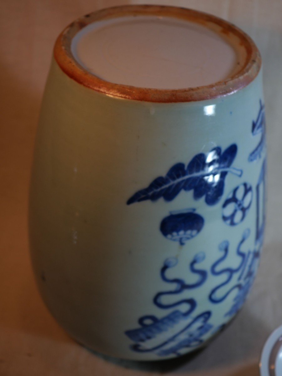 Chine - Pot Au Huit Trésors Bouddhistes 八吉祥 Bleu Et Blanc 青花 Période Qing (1644-1912)-photo-4