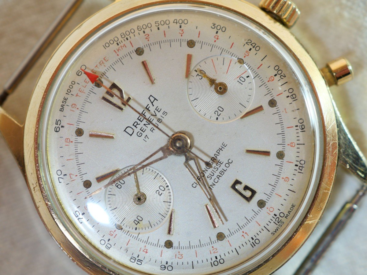 Montre Bracelet Chronographe Dreffa Calibre Valjoux 92  - Années 50 Révisée Tou23chr001-photo-2