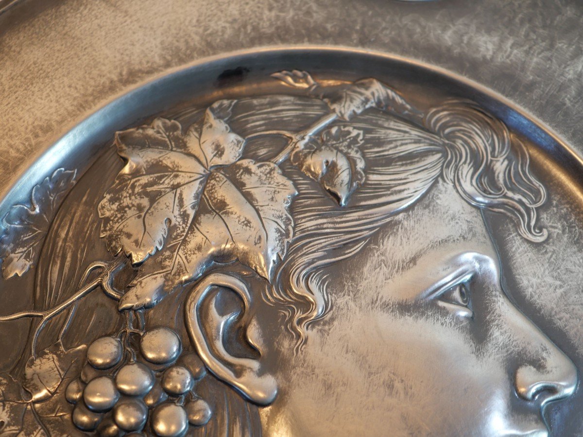 Jugendstil - Art Nouveau Wmf - Large Silver Pewter Dish 1900 - In The Taste Of Mucha Sdc24wmf001-photo-4