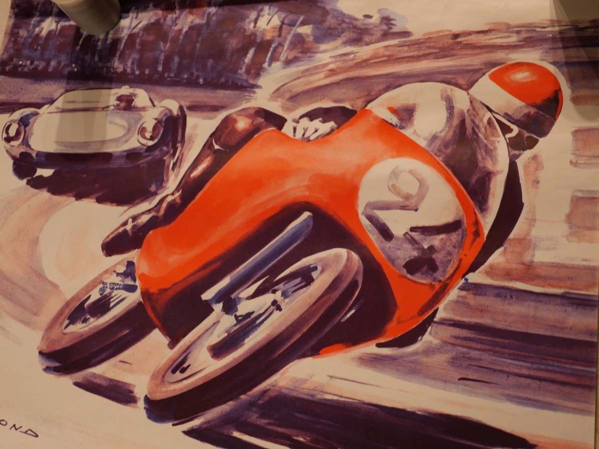 Motobilia - Poster Le Mans 1967 7th International Motorcycle Speed Criterium And 24h Test-photo-8