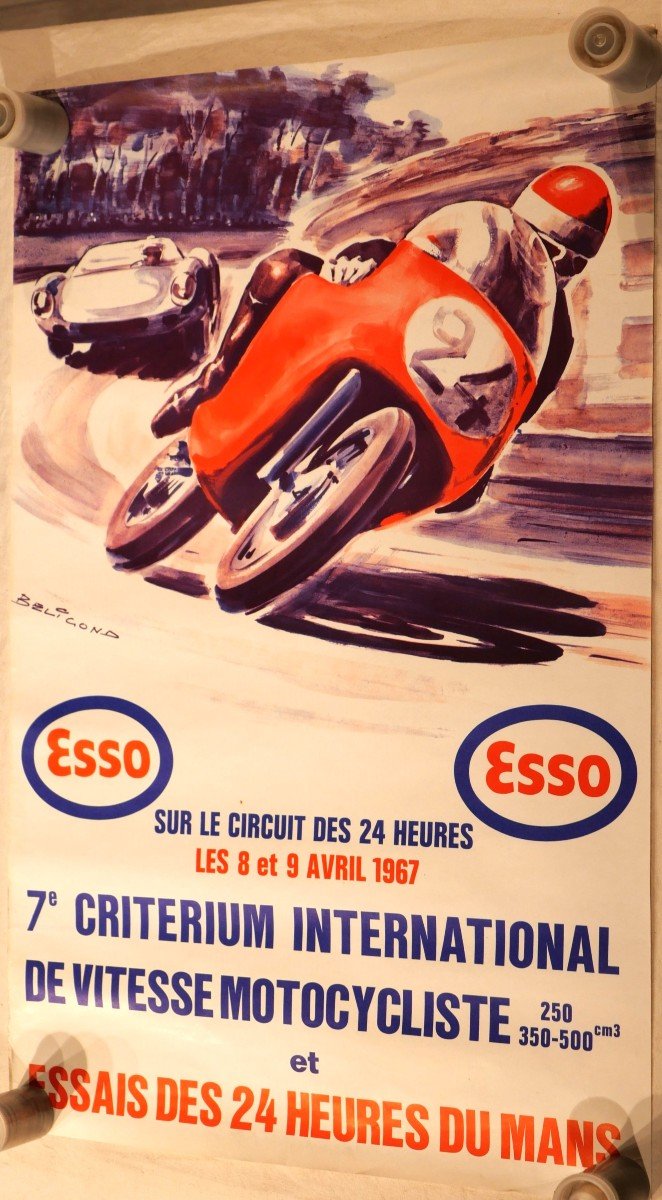 Motobilia - Poster Le Mans 1967 7th International Motorcycle Speed Criterium And 24h Test