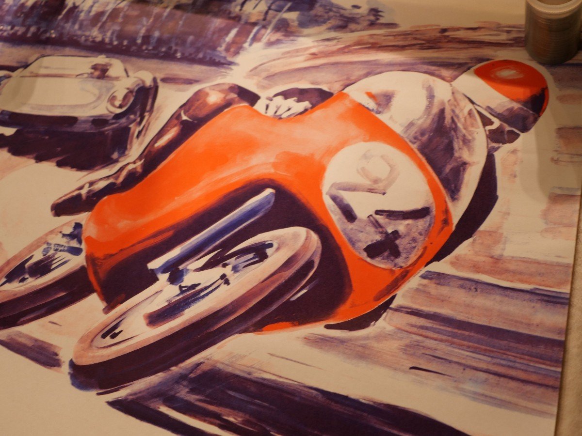 Automobilia & Motobilia - Authentic Poster 1965 Le Mans Motorcycle Criterion And 24h Tests -photo-5