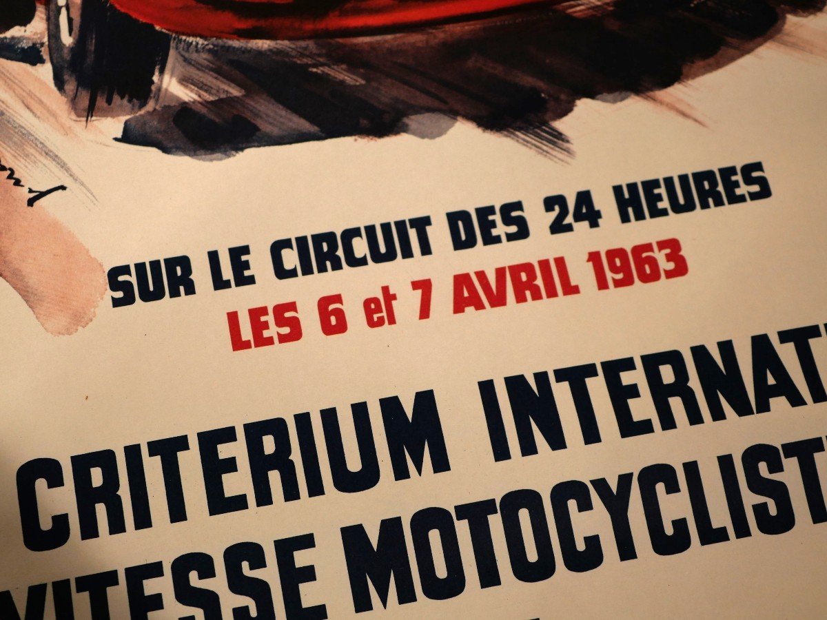 Automobilia & Motobilia - Poster 1963 Le Mans Critérium Motorcycles 24h Trials And Esculape Rally-photo-3