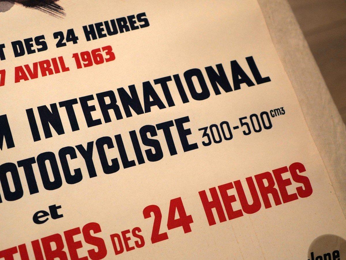 Automobilia & Motobilia - Poster 1963 Le Mans Critérium Motorcycles 24h Trials And Esculape Rally-photo-1