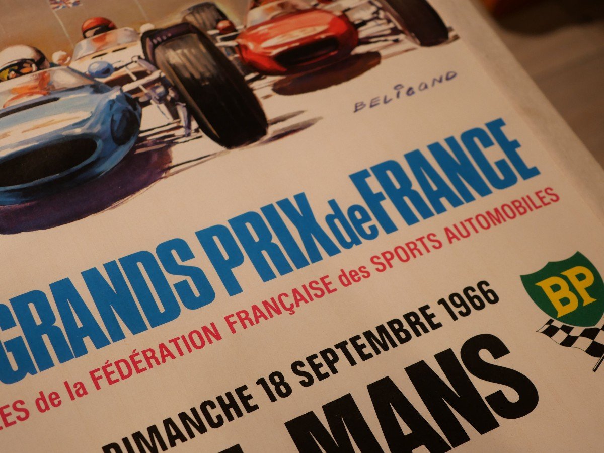 Automobilia - Affiche 1966 Le Mans Coupe Internationale De Vitesse  Grands Prix France-photo-3