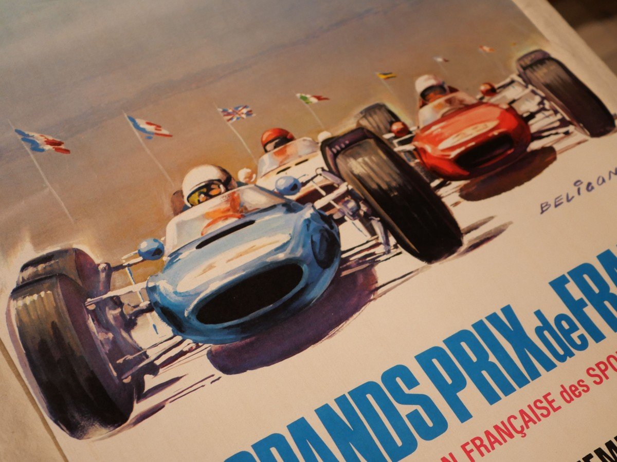 Automobilia - Affiche 1966 Le Mans Coupe Internationale De Vitesse  Grands Prix France-photo-1