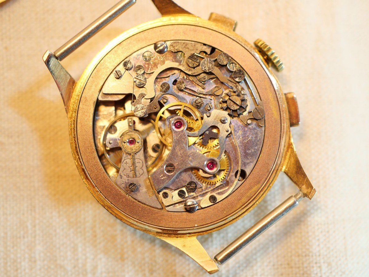 18k Gold Chronograph Wristwatch 18k Calibre Venus - 50s/60s Revised - Sbx20chr00-photo-3