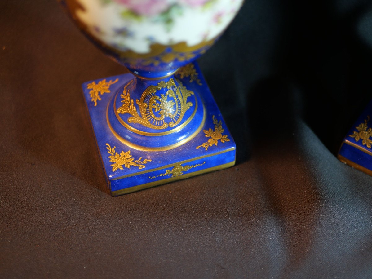 Pair Of Porcelain Baluster Vases With Polychrome Decoration Famille De Roses Boissette 1778 Sch24vas001-photo-3