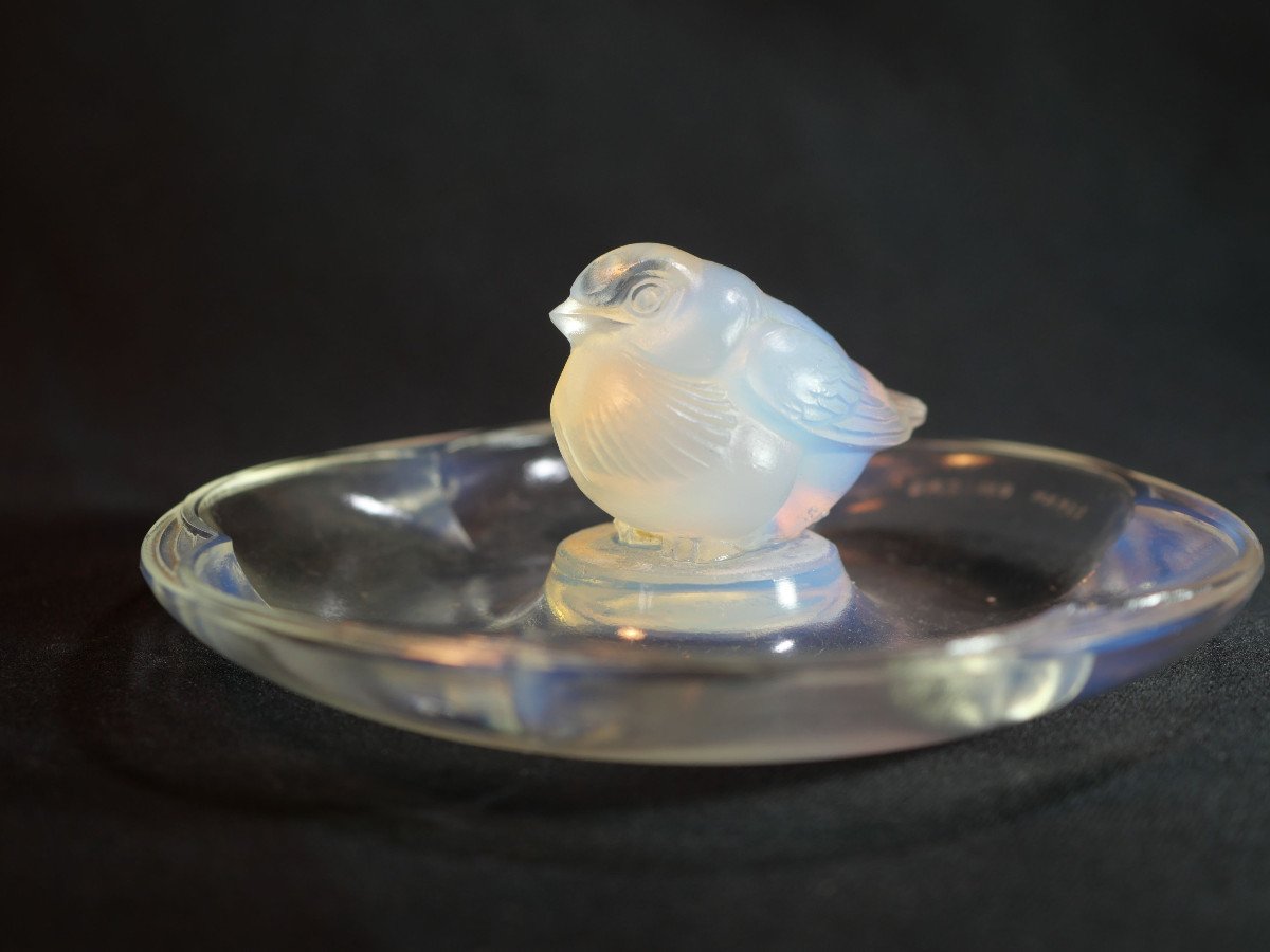 Sabino Marius (1878-1961). Opalescent Glass Bird Ring Sizer Folded Wings Sch24sab001-photo-8