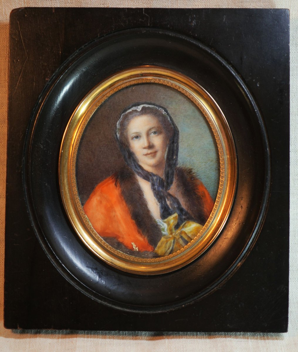 Portrait Miniature De Maria Karolina Zofia Felicja Leszczyńska - XVIII/XIX- Sdc25les001